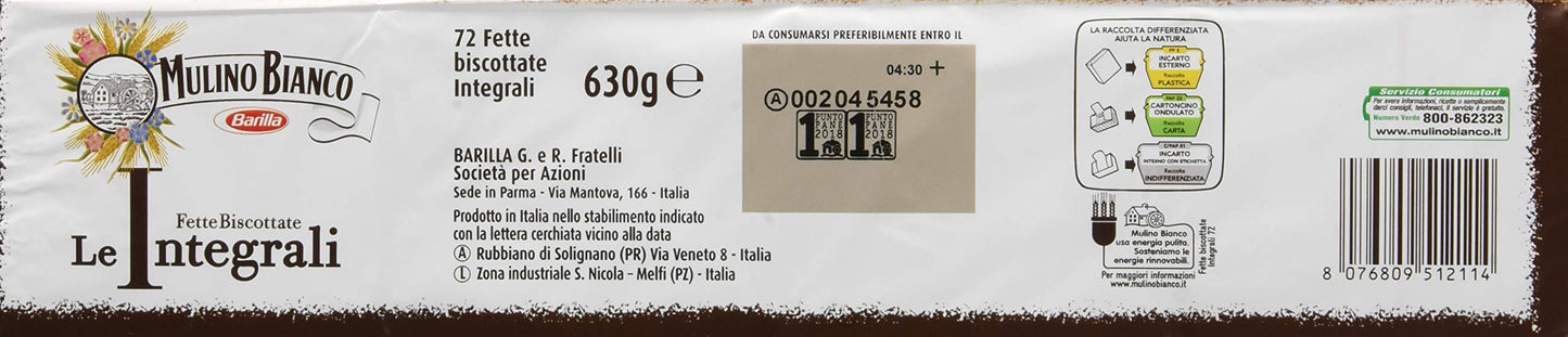 Mulino Bianco - Fette Integrali - 16 confezioni da 630g [10.08kg]