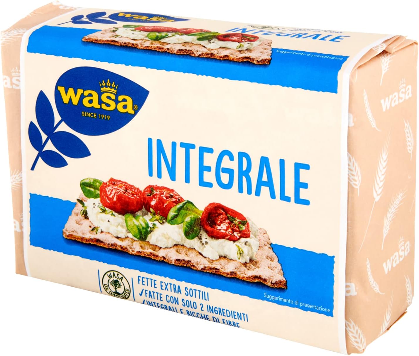 Wasa Integrale, Cracker Integrali e Ricchi di Fibre, 270 g, Extra-Sottili (Confezione da 6)