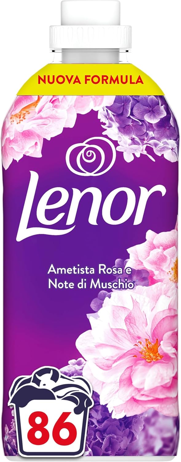 Lenor Ammorbidente 86 Lavaggi Ametista Rosa E Note Di Muschio, Offre Una Freschezza Duratura Per Un Letto Fresco Fino A 1 Settimana