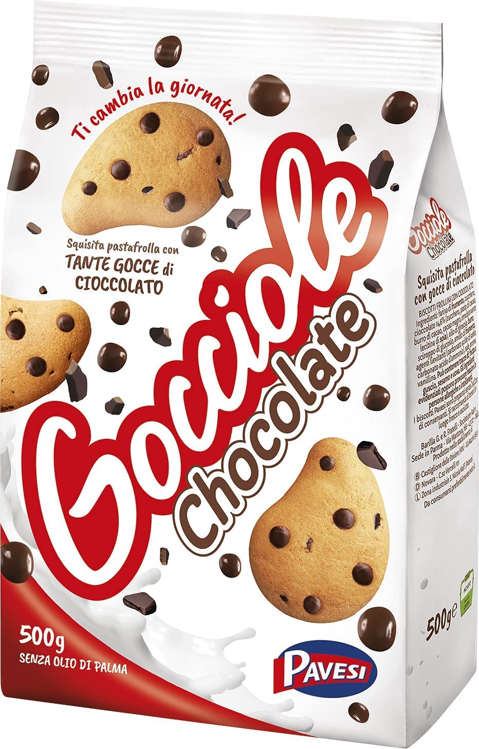 Pavesi Gocciole - Biscotti Italiani con Gocce di Cioccolato - 12 Confezioni da 500 g