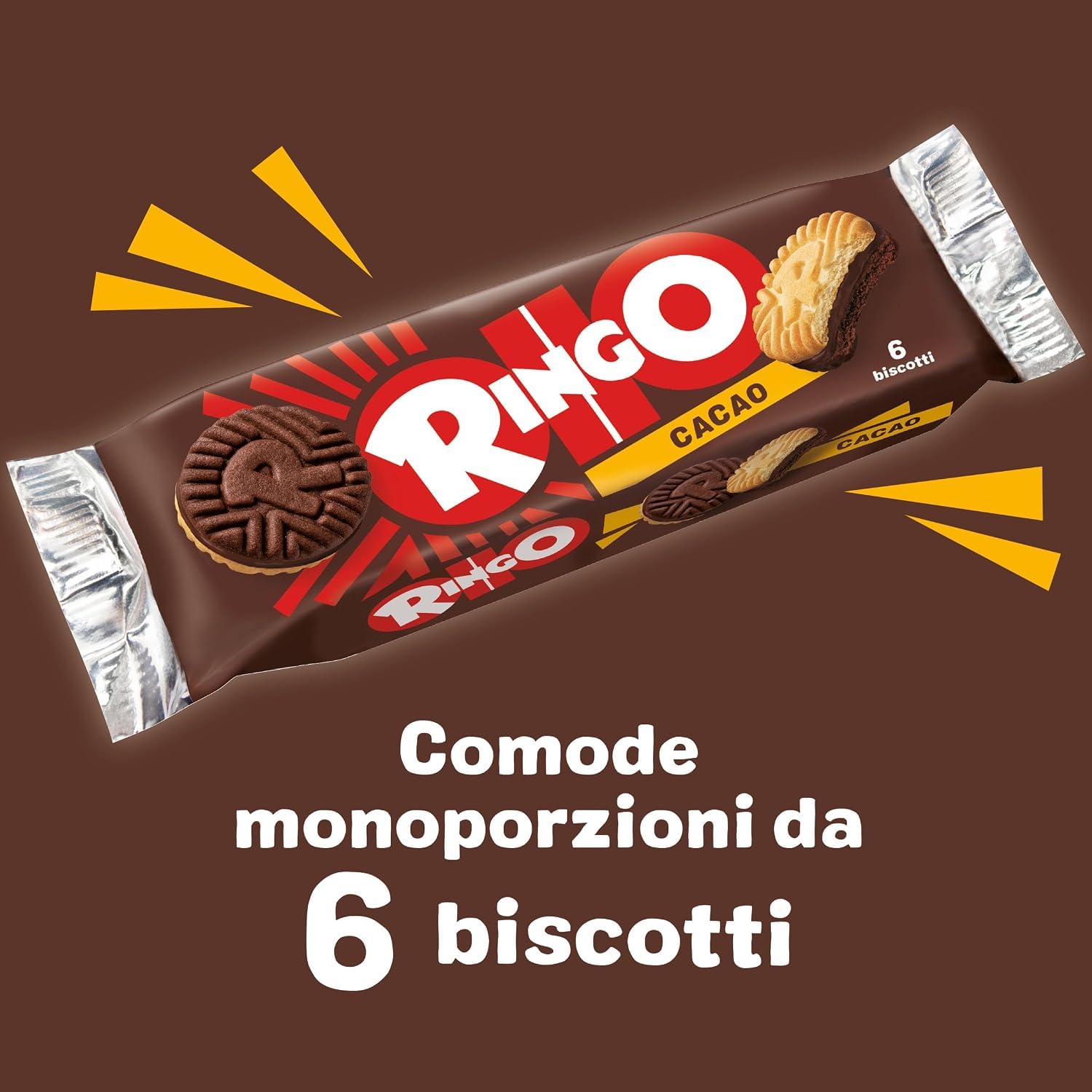3X Confezioni Per Pavesi Ringo Cacao 330 g x 3 | Biscotti Farciti con Crema al Gusto di Cacao | Formato Famiglia | 990 g Totali | 18 Porzioni