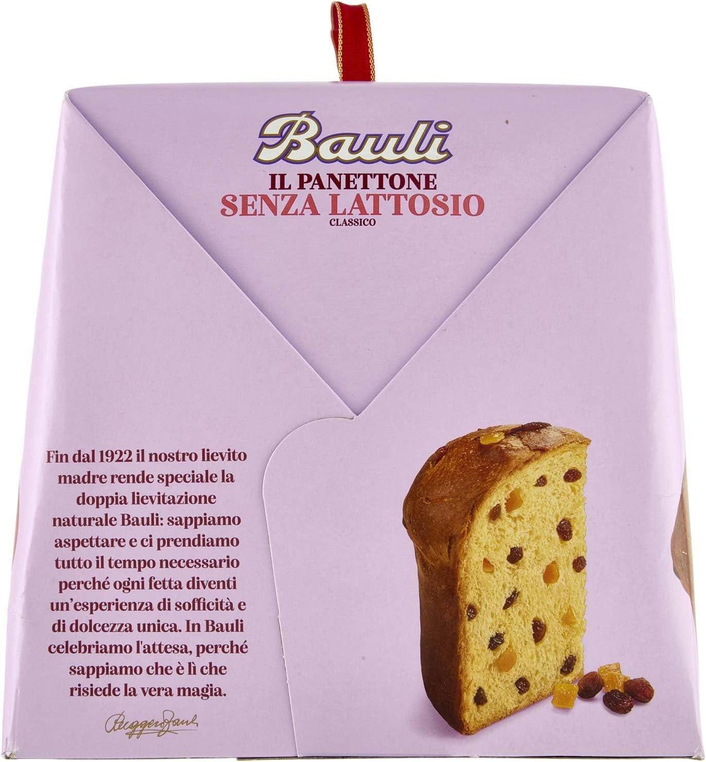 Panettone Classico SENZA LATTOSIO con Uvetta e Canditi 700g (new), Confezione per bauli [RASPADA® BOX da 4 Panettoni]