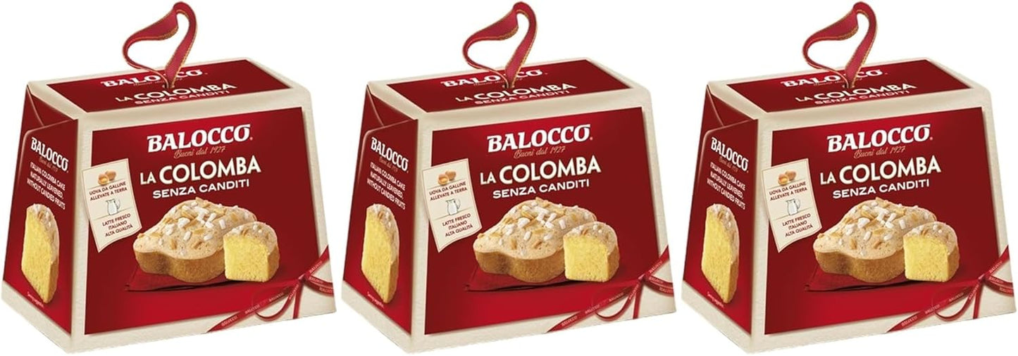 Balocco La Colomba Senza Canditi, Dolce Pasquale Tradizionale, 100g (3 Pezzi)