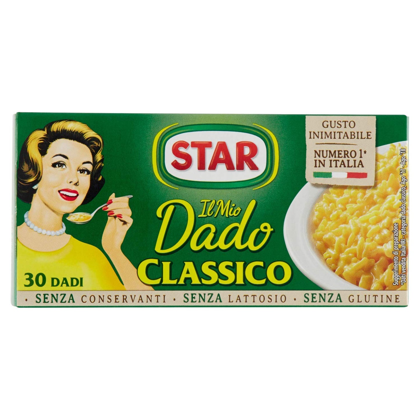 STAR Il Mio Dado Classico, Ricco di Sapore, Verdure e Olio Extravergine d'Oliva, 30 Dadi, 300gr, senza conservanti, senza lattosio e senza glutine. Ottimo insaporitore per ogni ricetta