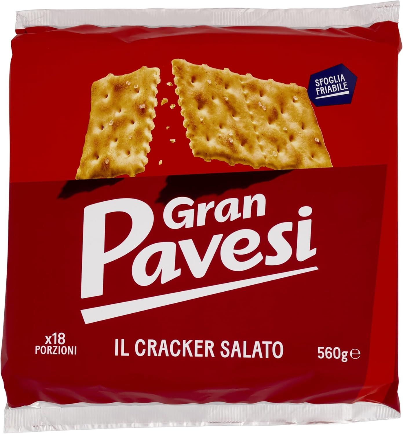Gran Pavesi Cracker Salati I Classici, senza Olio di Palma, 18 Pacchetti, 560g
