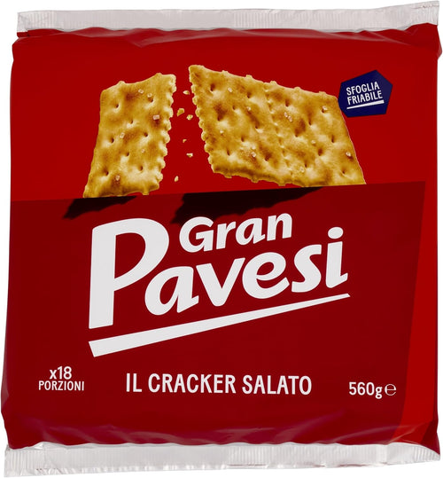 Gran Pavesi Cracker Salati I Classici, senza Olio di Palma, 18 Pacchetti, 560g