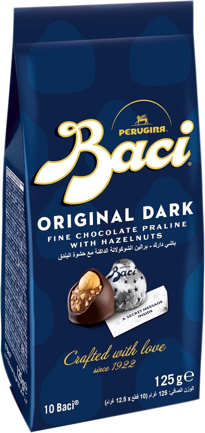 Baci Perugina Classico Cioccolatini Fondente Luisa con Gianduia Nocciola, 125g