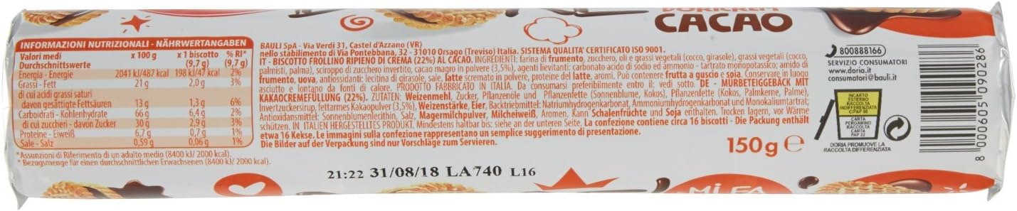 Doricrem Cacao Nocciola Tubo Gr.150