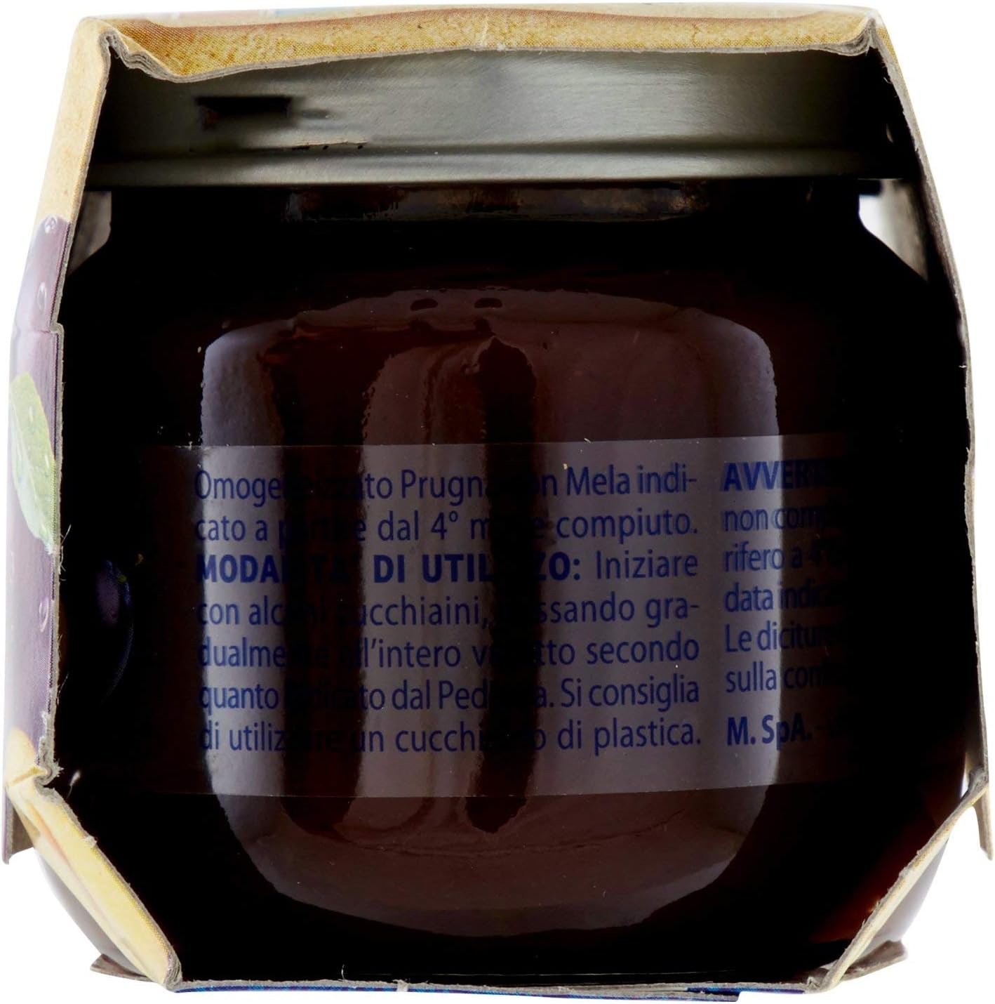 Mellin Omogeneizzato Prugna con Mela, 2 x 100g