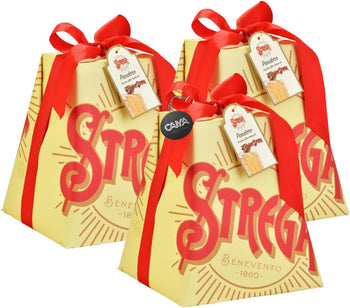 3X Strega Alberti Pandoro Soffice Farcito con Crema al Liquore Strega 1kg (2023) [3 Pandori]