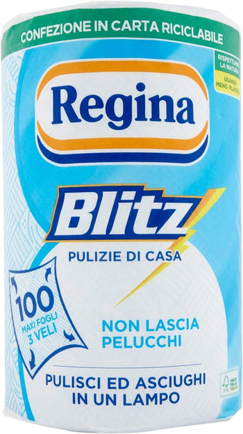 Regina Blitz Carta per Vetro e Superfici Lucide, 3 Veli - 1 Rotolo