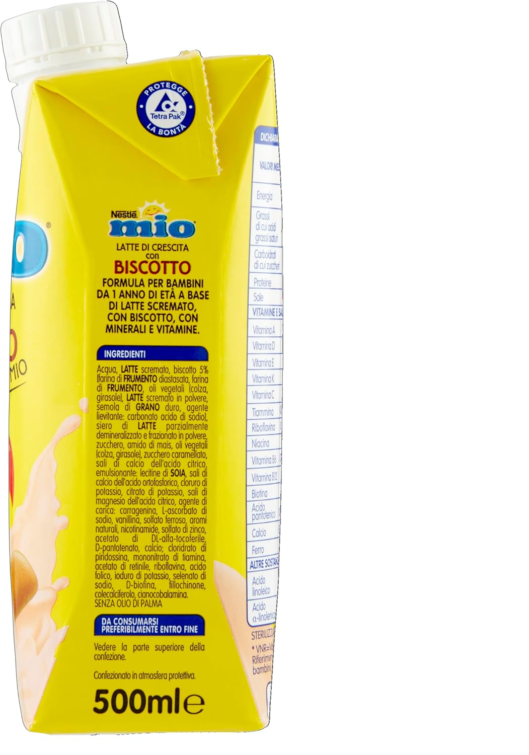 NESTLÉ MIO Latte di Crescita con Biscotto Liquido, Brick da 500 ml