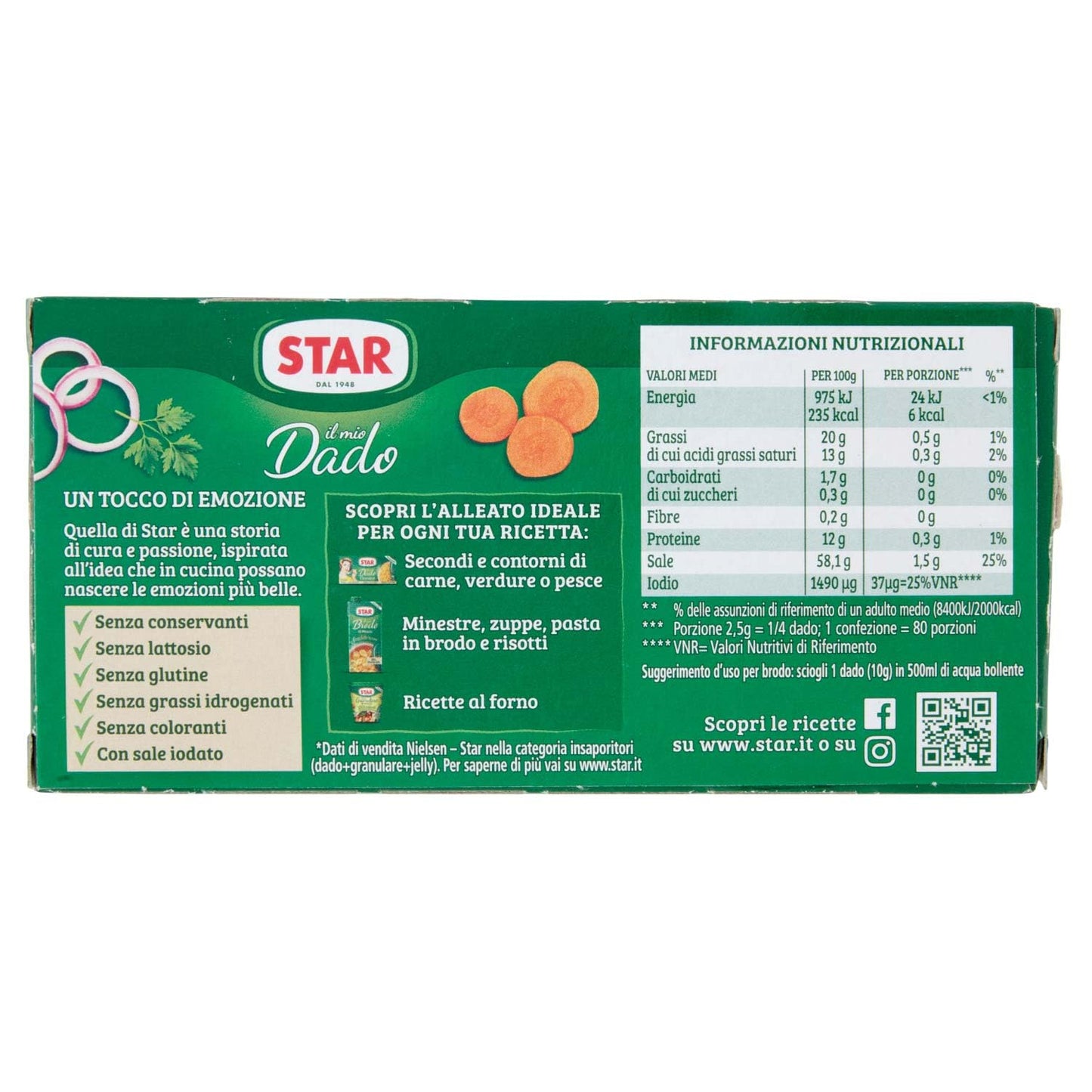 Star Dado Classico senza Lattosio e senza Glutine, 20 Cubetti