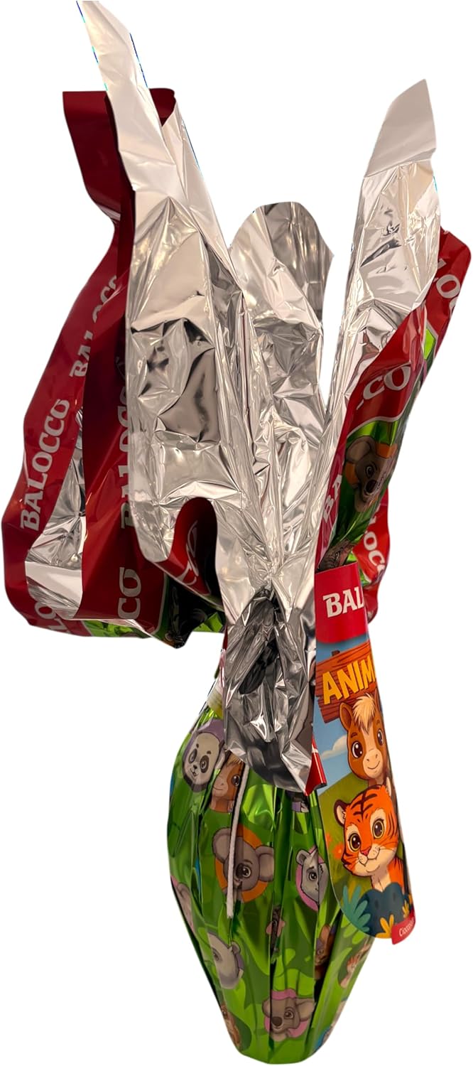BaIocco Uovo di Pasqua Animal Park 220g – Cioccolato al Latte con Sorpresa per Bambini – Uovo Pasquale con Gadget a Tema Animali – Idea Regalo Pasqua