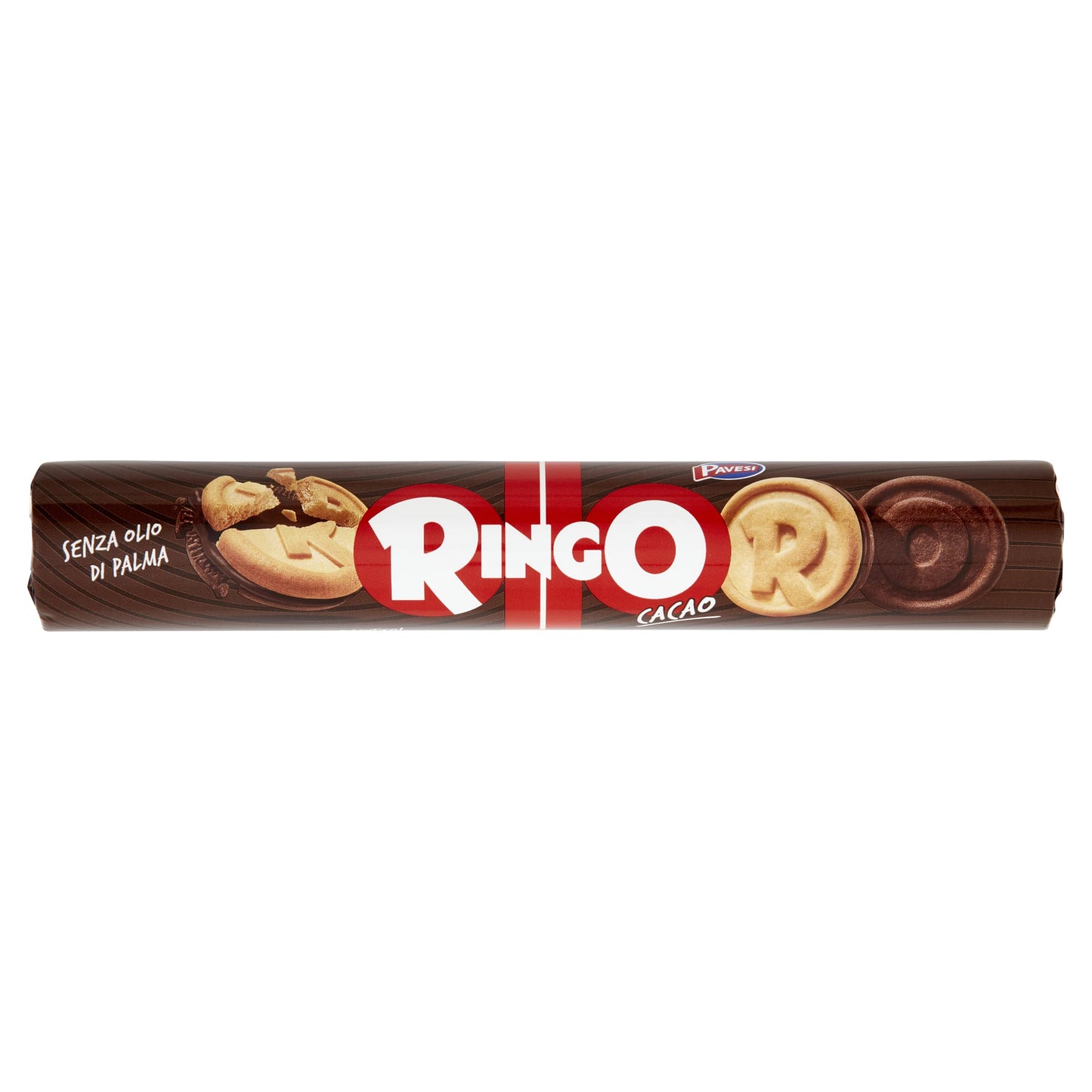Pavesi Snack Ringo Cacao, Biscotti Farciti con Crema al Gusto Cioccolato, Snack per Merenda o Pausa Studio, Formato Tubo 165 g (Confezione da 6)
