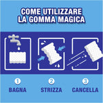 Mastro Lindo Gomma Magica, 2 Pezzi, Rimuove le Macchie e i Segni Difficili, Germi e Batteri, Igienizza le Superfici