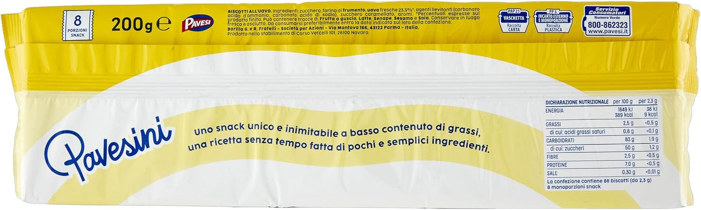 Pavesi Pavesini Classici, Biscotto Leggero per Colazione o Merenda, Confezione da 200 g