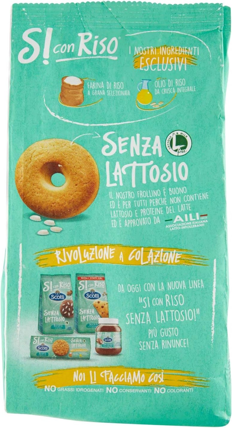 Si con Riso - Frollino con Riso - Biscotti Senza Lattosio e Senza Olio di Palma - 350 gr