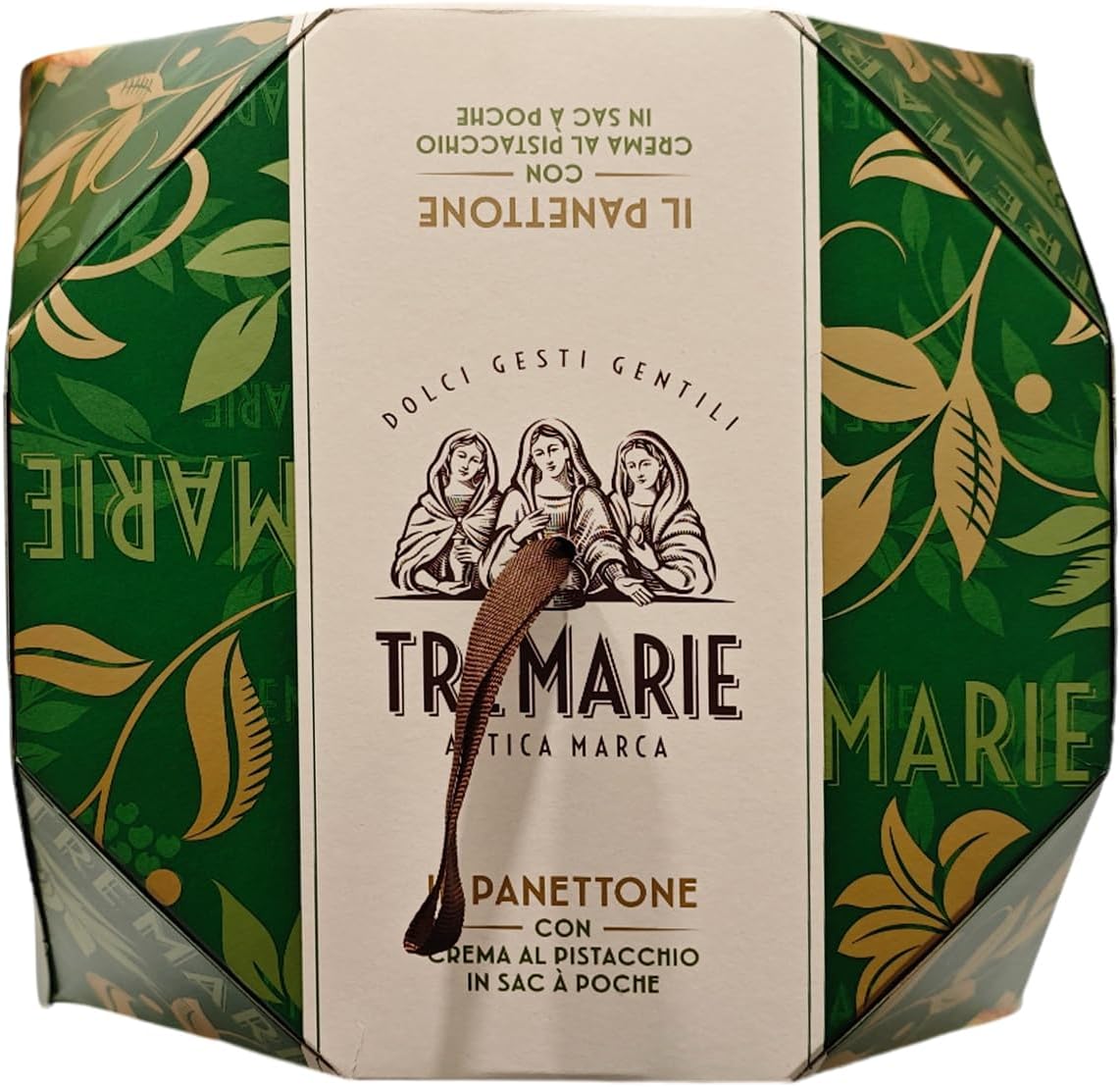 Tre Marie Panettone con Crema Pistacchio in Sac À Poche per Farcitura, senza Uvetta 950g (2024)
