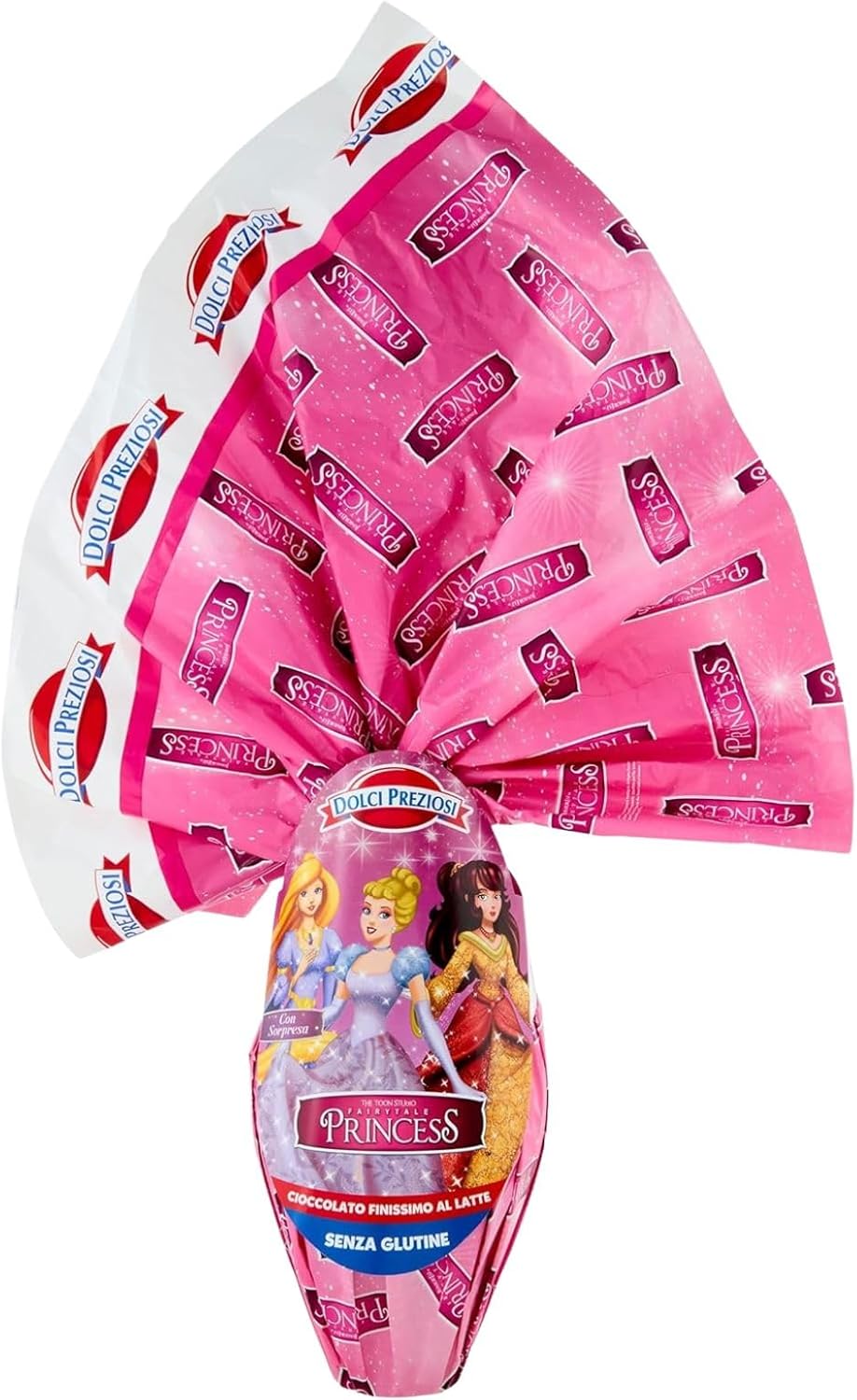 NLIGHTING® Uova di Pasqua Uovo di Pasqua di Cioccolato Cioccolata al Latte Finissimo Senza Glutine Serie TV Film e Cartoni Animati Bambini 2025 (PRINCESS + SPECCHIO E PETTINE IN REGALO)