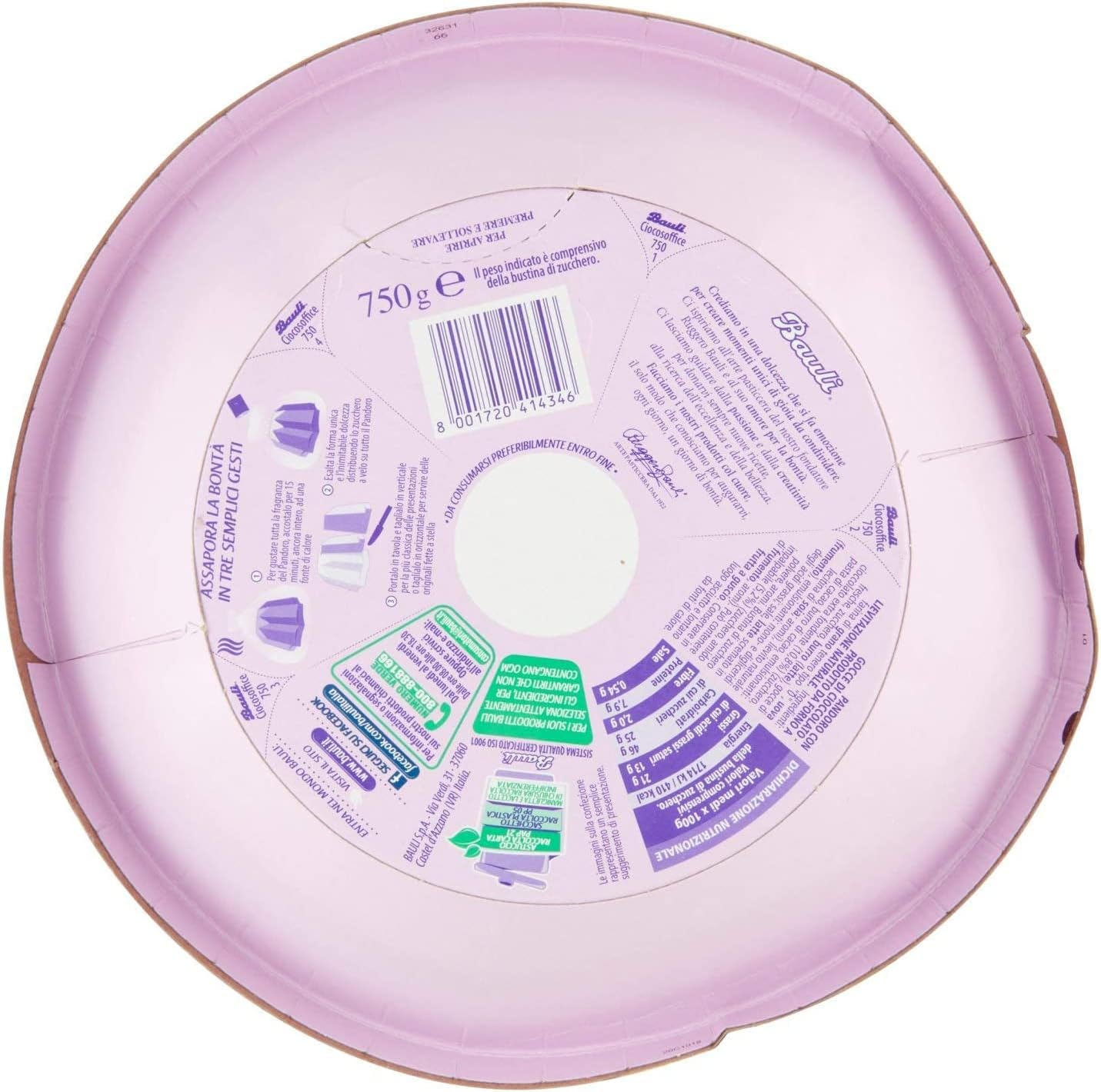 3X Pandoro Ciocosoffice con Gocce di Cioccolato Extra Fondente, confezione per bauli 750 g - Novita 2022 [3 Pezzi]