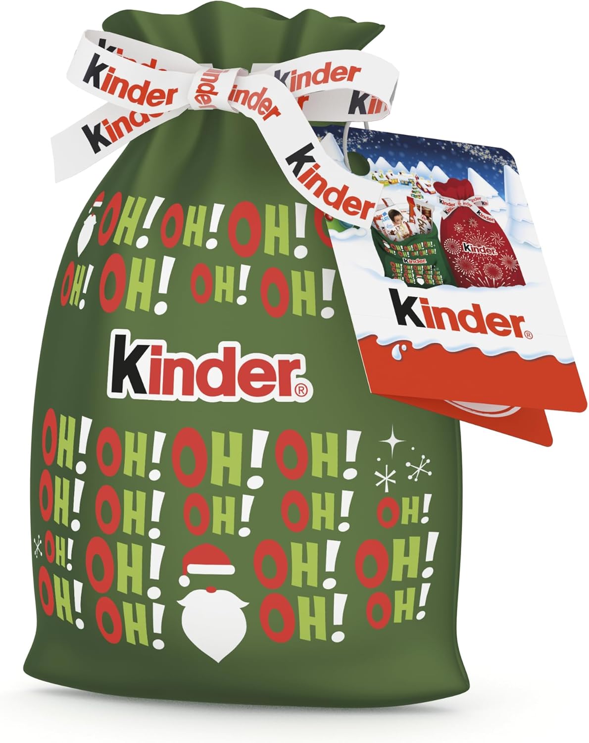 Kinder Happy Snack Sacco Rosso - 10 Snack Dolci al Cioccolato Assortiti, Sacco Speciale di Babbo Natale, Idea Regalo, Confezione da 290,5 gr