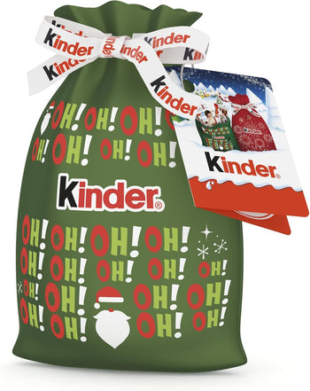 Kinder Happy Snack Sacco Rosso - 10 Snack Dolci al Cioccolato Assortiti, Sacco Speciale di Babbo Natale, Idea Regalo, Confezione da 290,5 gr