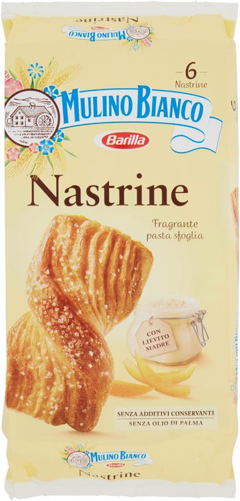 Mulino Bianco Merendine Nastrine Senza Ripieno, Snack Dolce per la Merenda - 6 merendine