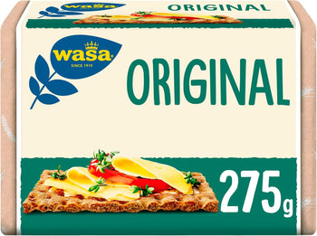 Wasa Original, Cracker con 100 percento Farina di Segale, Ricchi di Fibre, 275 g (Confezione da 1)