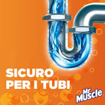 Mr Muscle Tubi e Scarichi Gel, Stura lavandini e Scarichi, Disgorgante, SICURO PER I TUBI, Monodose, 1 Confezione da 500ml