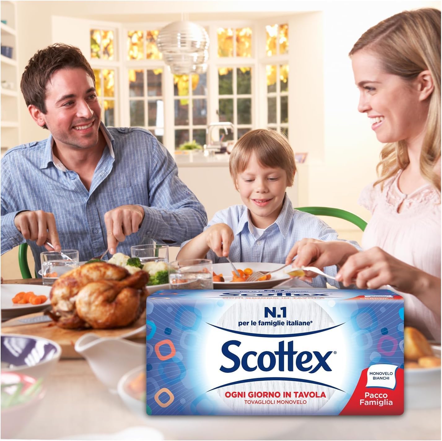 Scottex Tovaglioli Monovelo Formato Famiglia, 1 Confezione da 200 Tovaglioli