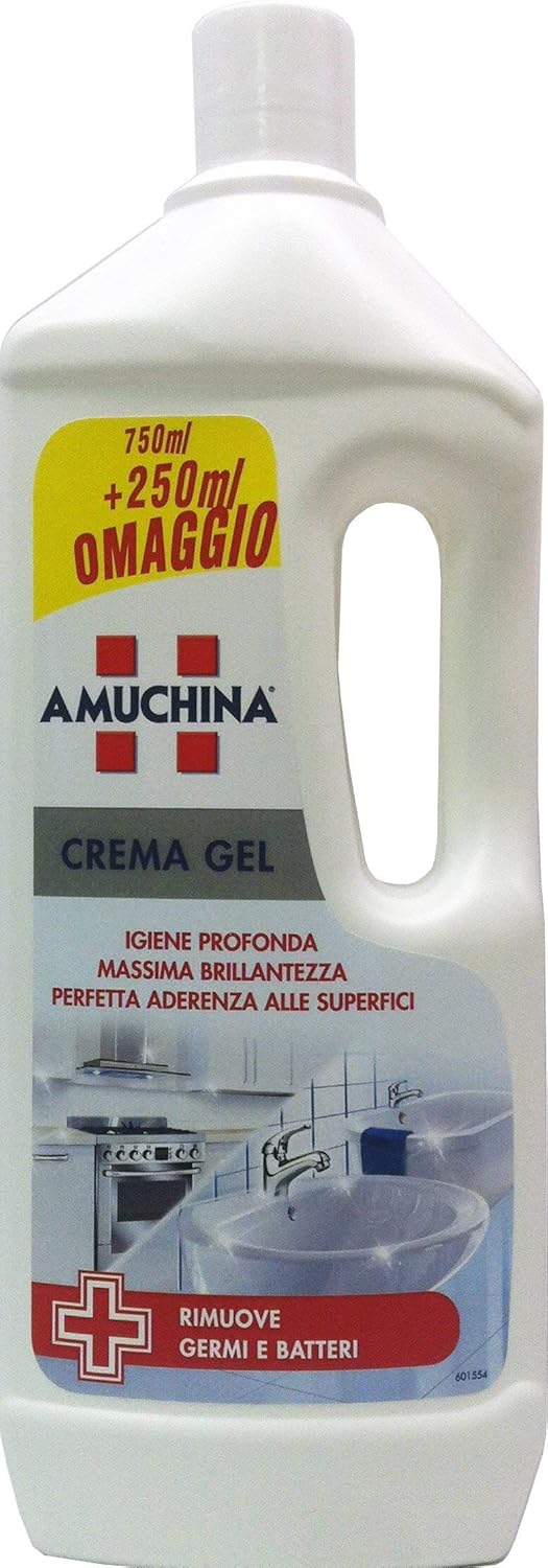 12 x AMUCHINA Crema Gel Igiene Profonda 750+250=1000 Ml