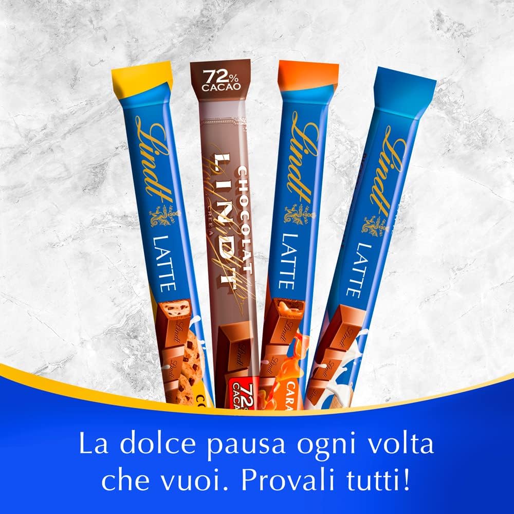 Lindt Lindor Snack Barretta di Cioccolato al Latte e Biscotti, Formato 38g