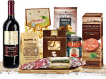 Cesto Natalizio 8 Pezzi “Sapori di Natale”, Confezione Regalo Gourmet con Prodotti Tipici Italiani, Salumi, Pasta, Vino Rosso, Cotechino e Dolci Tradizionali, Idea Regalo Elegante per le Feste