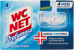 Wc Net - Tavoletta Profumoso Igiene Continua, Detergente Igienizzante Solido per WC, Azione Anticalcare e Profumo Intenso, Fragranza Ocean Fresh, 4 Pezzi