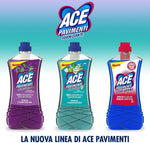 ACE Pavimenti Igienizzante Talco e Muschio Bianco, Senza Candeggina, Maxi Formato - 1000 ml