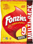 4X Fonzies Gli Originali Croccantini di Mais al Formaggio Cotti al Forno Multipack 9 Buste 211g [CAIYA® BOX da 4 Confezioni]