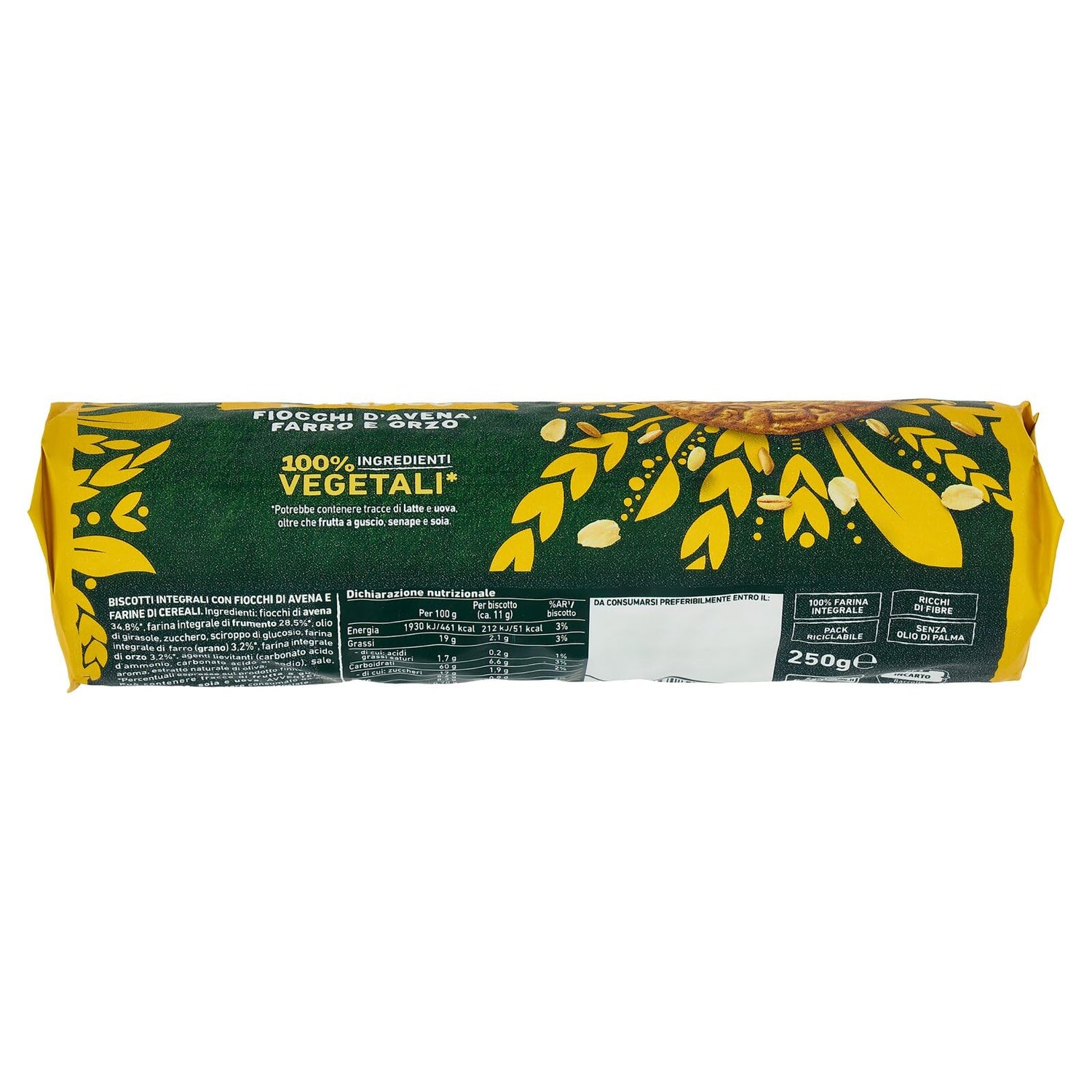 Gran Cereale Biscotti Gran Cereale Classico, Ricchi di Fibra e Fosforo - 250 gr (Confezione da 8)
