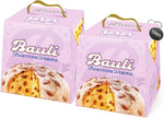 2X Bauli Panettone di Verona con Uvetta e Glassa con Mandorle, Senza Canditi 1kg (2023) [2 Panettoni]