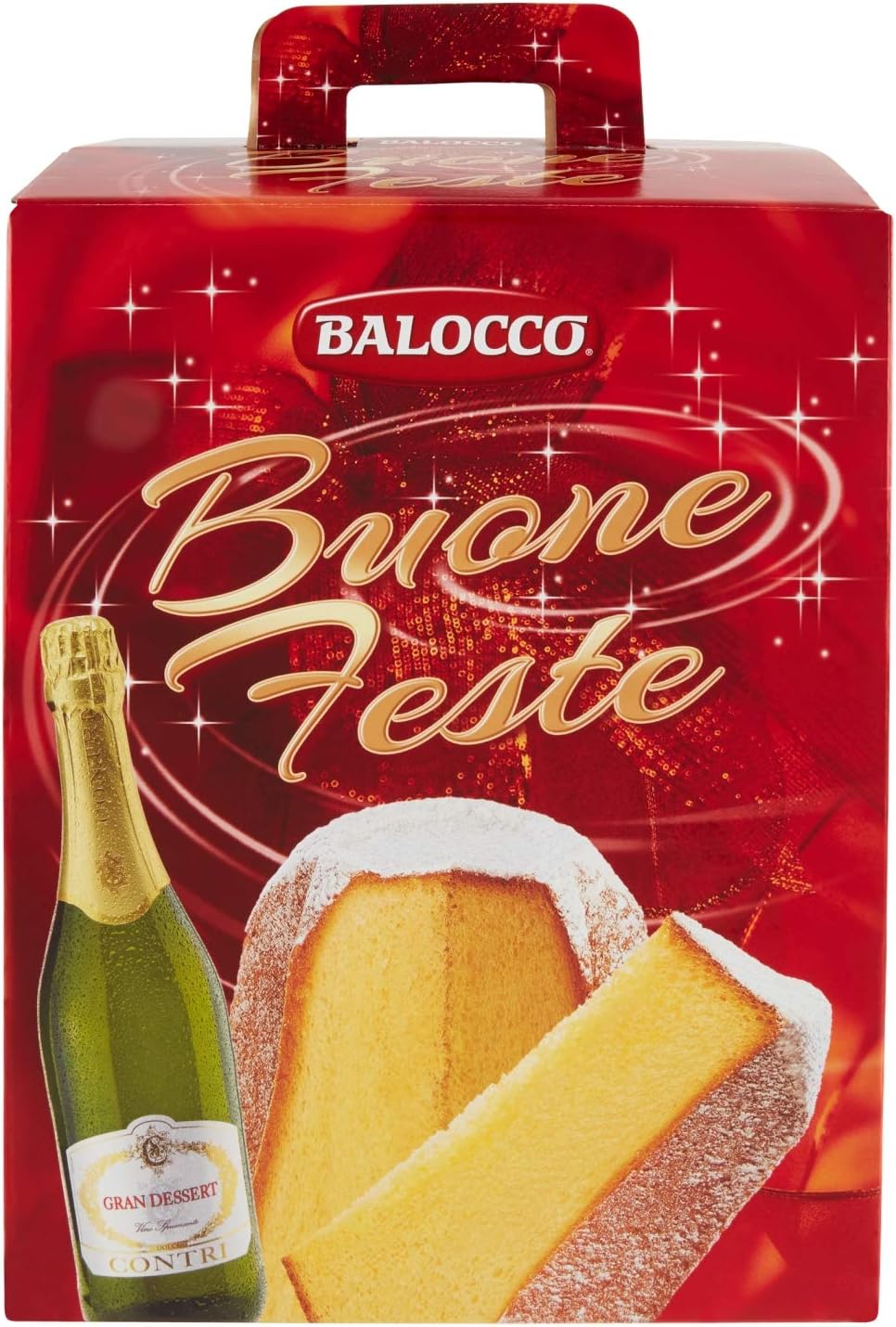 Balocco Buone Feste Pandoro 750g e Gran Dessert contri, 75cl