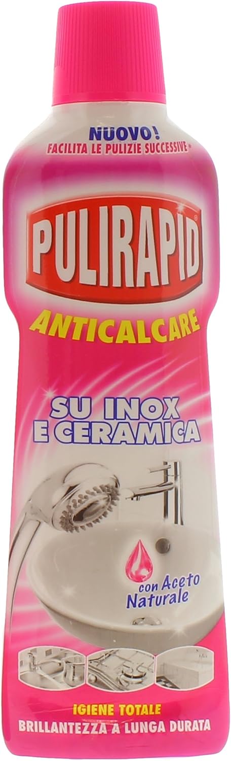 Pulirapid Anticalcare, su inox e ceramica, con aceto naturale, 500 ml, 1 pezzo