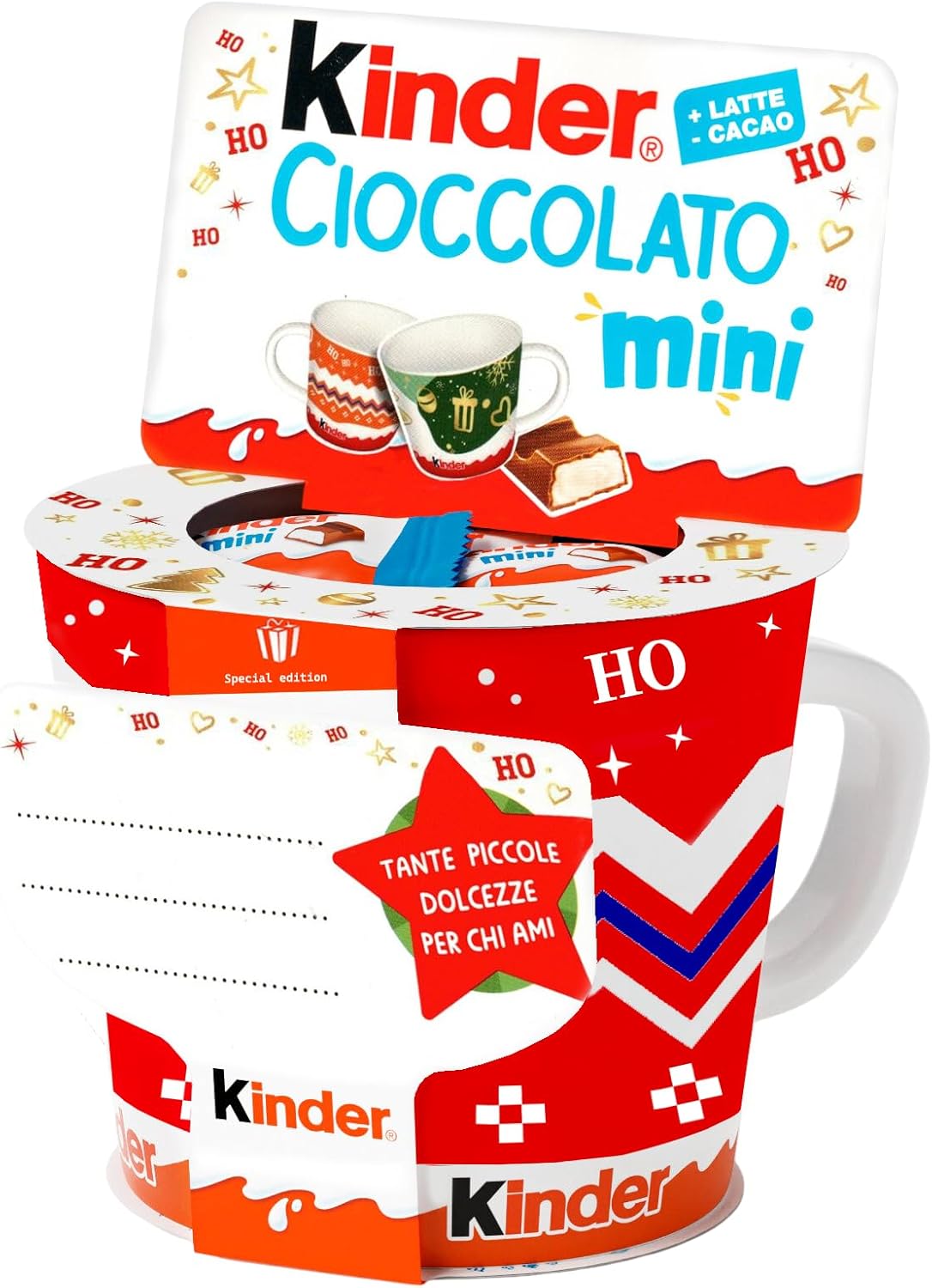 Kinder Tazza Natalizia Special Edition con Mini Kinder Cioccolato e Biglietto per Dedica 102g (2025)