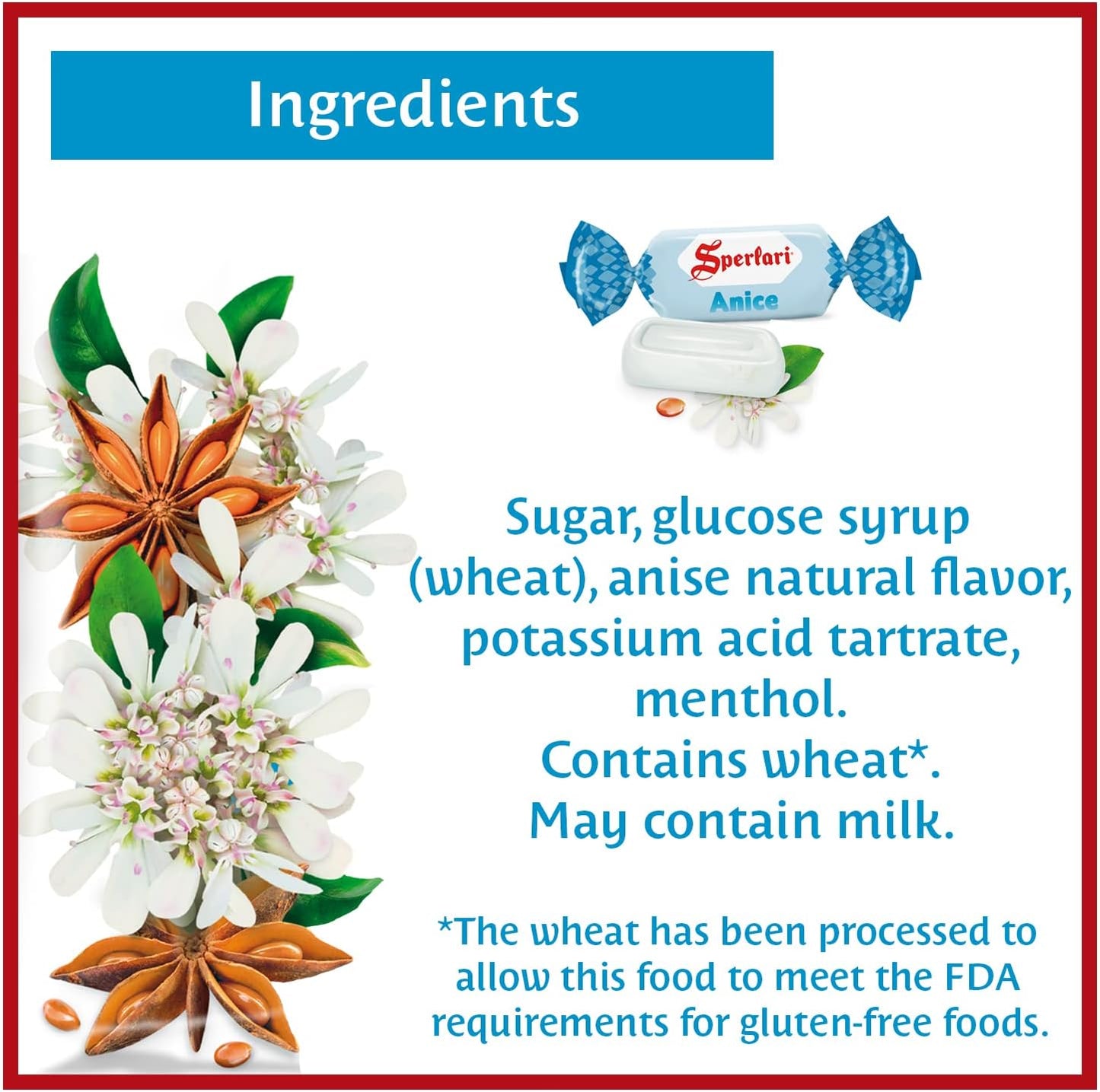 Sperlari - Caramelle Dure all'Anice, Gusto Fresco e Prolungato, Senza Glutine - Sacchetto da 200 gr