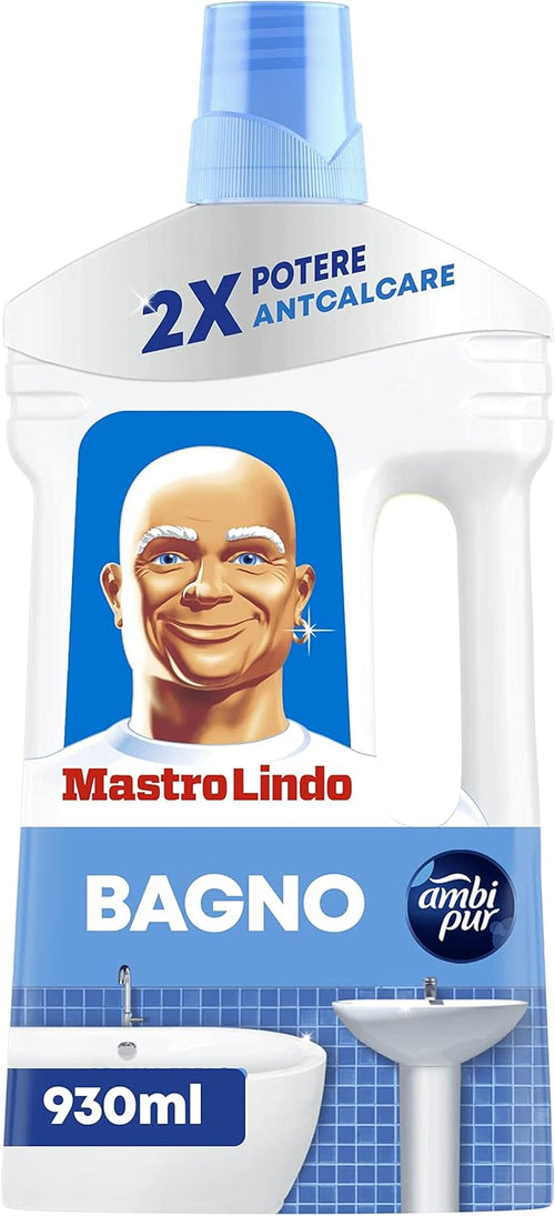 Mastro Lindo Detergente Liquido Bagno 930ML. Rimuove I Residui Di Sapone E Il Doppio Del Calcare Rispetto Alla Formula Precedente