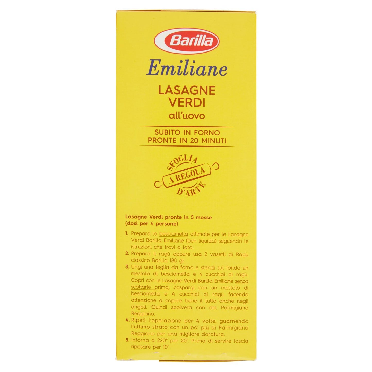 Emiliane Barilla, Lasagne Verdi n.200 - 5 pezzi da 500 g [2500 g]