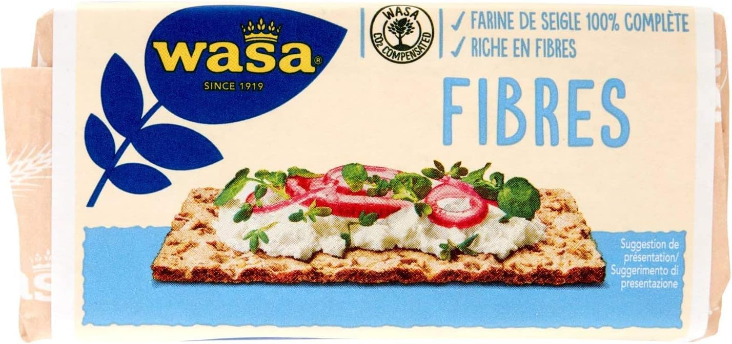 Wasa Fibres, Cracker con 100% Segale Integrale, 230 g, Ricchi di Fibre (Confezione da 3)
