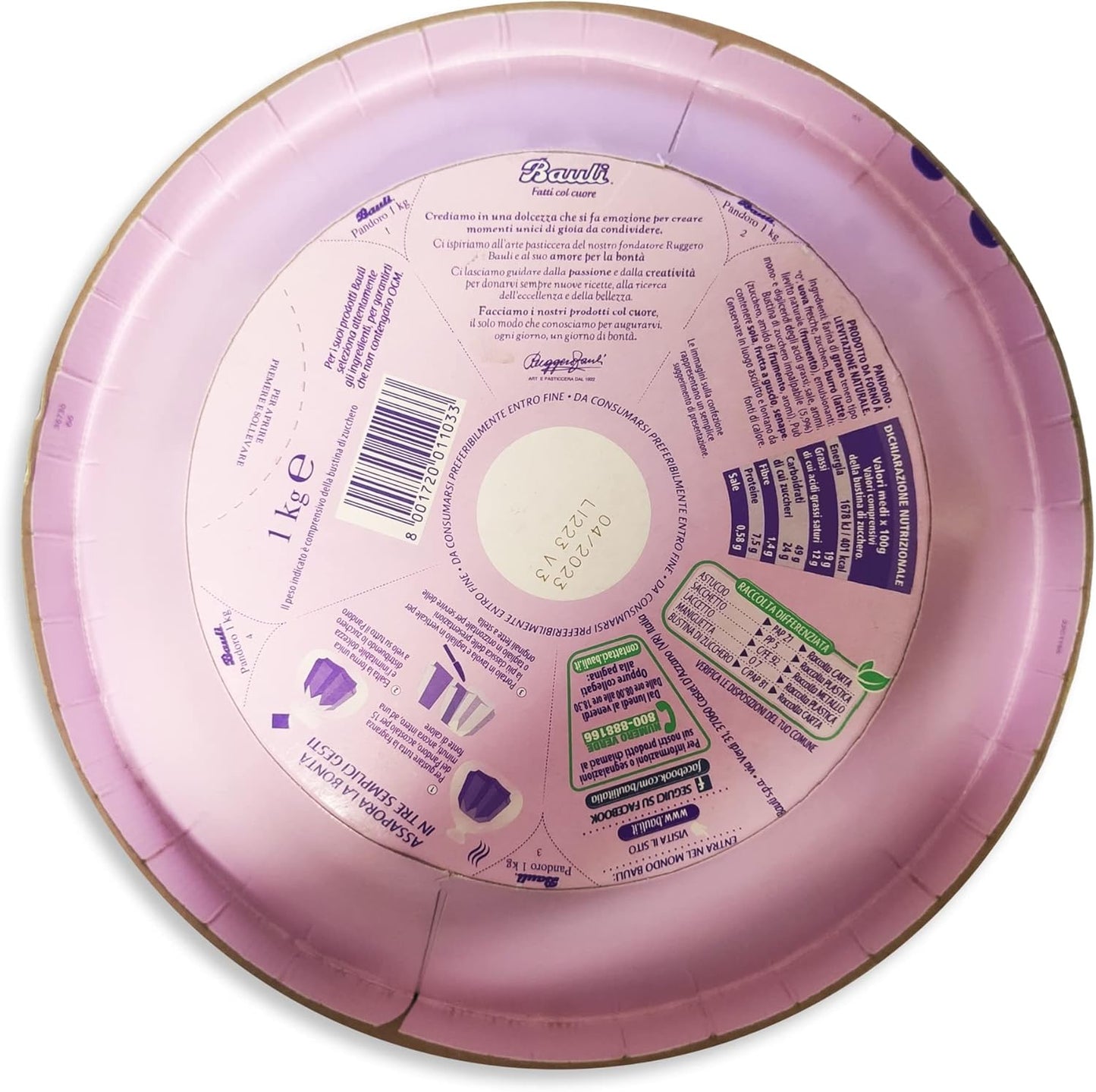 Bauli Pandoro di Verona Tradizionale con Zucchero a Velo per Decorazione 1kg