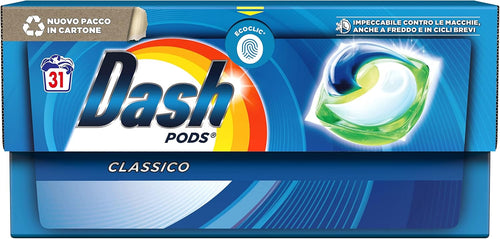 Dash Pods Detersivo Lavatrice in Capsule Classico, 31 x 21g