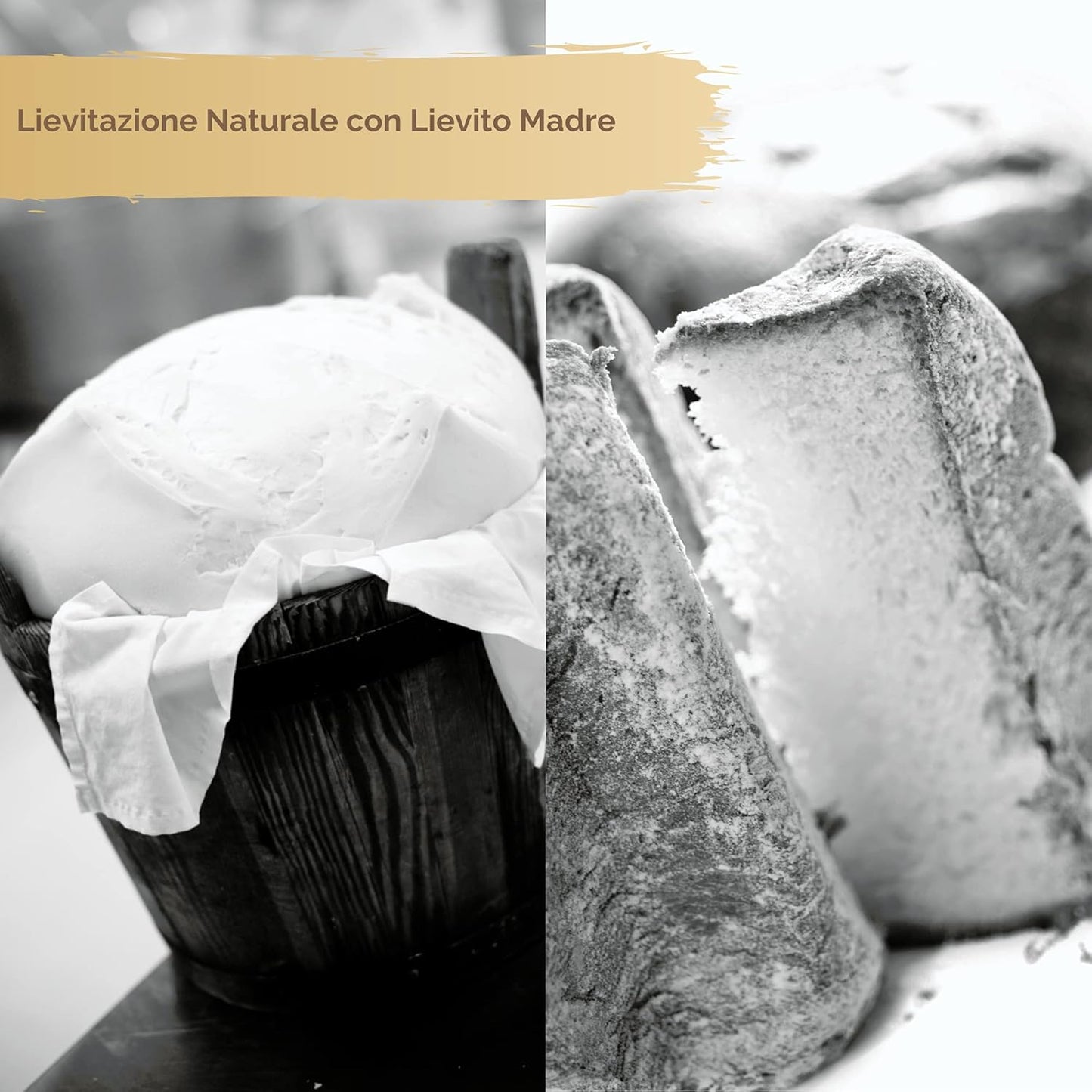 Pandoro Artigianale Classico da 750gr, Impasto con Lievito Madre e Lievitazione Naturale, Materie Prime di Alta Qualità Made in Italy