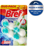 Bref Power Activ Eucalipto Detersivo per WC, Sfere detergenti Bref WC per la massima pulizia e l'igiene assoluta, WC detergente anti-calcare, 1 confezione da 2 x 50g